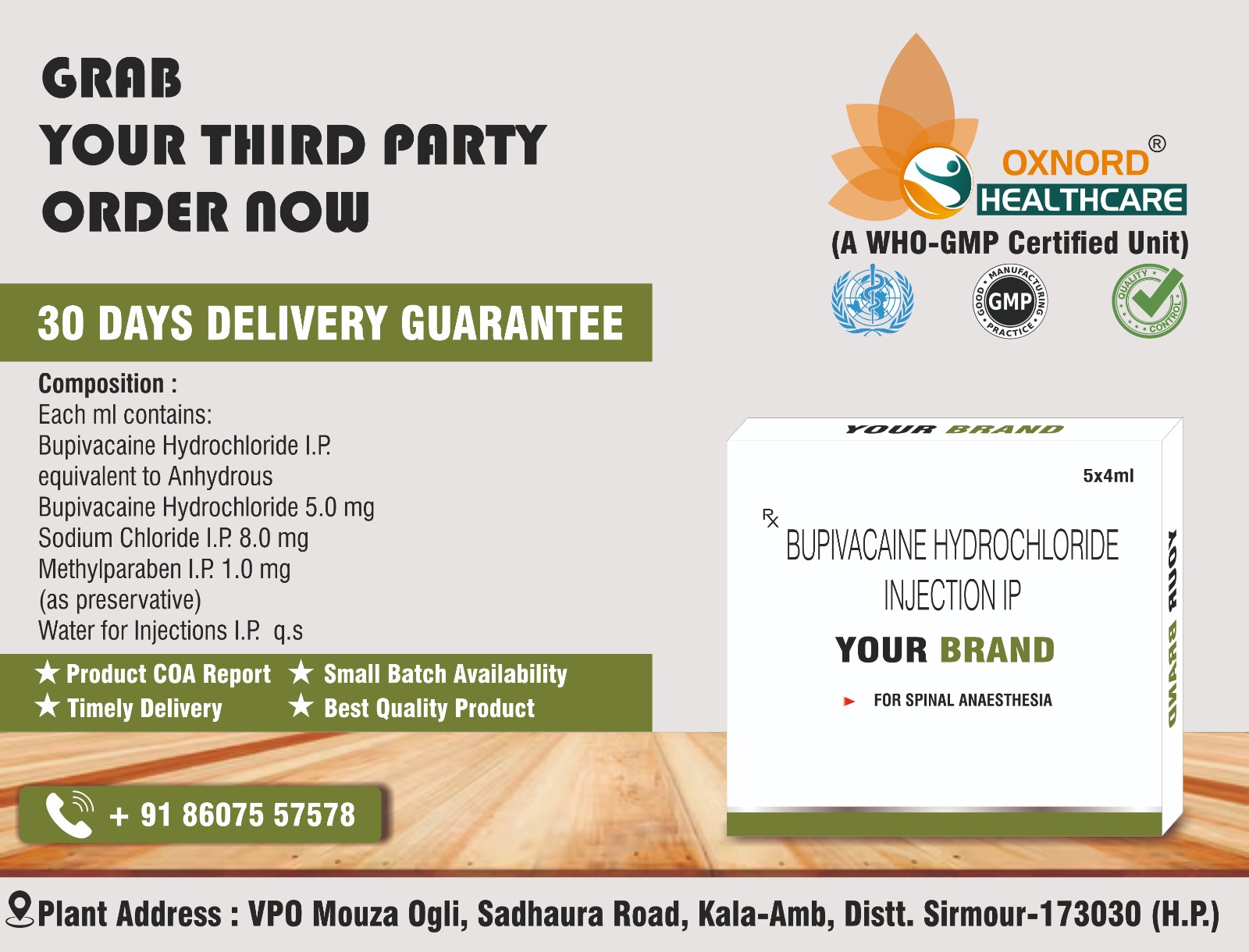 BUPIVACAINE HCL INJECTION 5X4ML